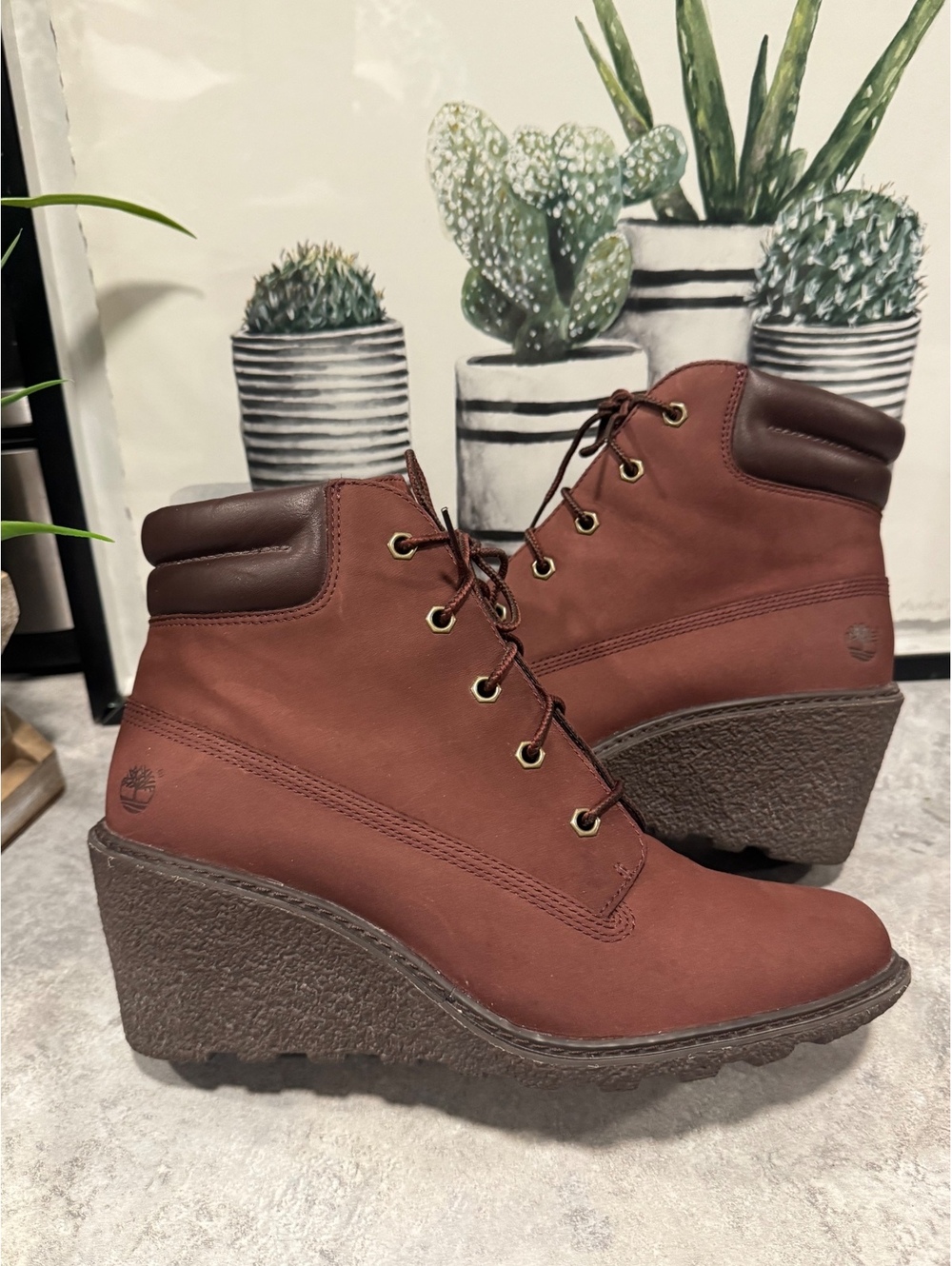 Timberland Amston Lace-Up Boots Women's Size 9 Nubuck Leather